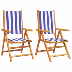 VidaXL 367662, Terrace, Bois d'acacia, Polyester, Bleu, Blanc, 110 kg, 570 mm, 700 mm