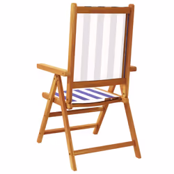 VidaXL 367662 chaise d'extérieur Terrace Bois d'acacia, Polyester Bleu, Blanc - Vue supplémentaire 7