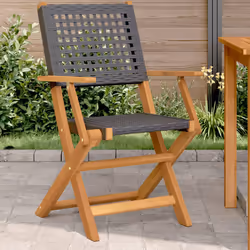 VidaXL 367663 chaise d'extérieur Terrace Bois d'acacia, Polyuréthane Noir