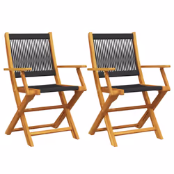 VidaXL 367666, Terrace, Bois d'acacia, Polypropylène (PP), Noir, 110 kg, 540 mm, 570 mm