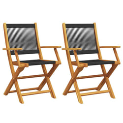 VidaXL 367666 chaise d'extérieur Terrace Bois d'acacia, Polypropylène (PP) Noir