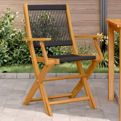 VidaXL 367666 chaise d'extérieur Terrace Bois d'acacia, Polypropylène (PP) Noir
