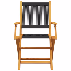 VidaXL 367666 chaise d'extérieur Terrace Bois d'acacia, Polypropylène (PP) Noir - Vue supplémentaire 5