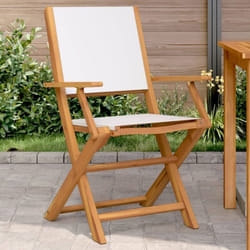 Vidaxl - Chaises de jardin lot de 2 blanc crème bois acacia massif tissu