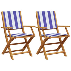 VidaXL 367674 chaise d'extérieur Terrace Bois d'acacia, Polyester Bleu, Blanc