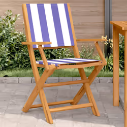 VidaXL 367674 chaise d'extérieur Terrace Bois d'acacia, Polyester Bleu, Blanc