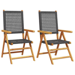VidaXL 367651 chaise d'extérieur Terrace Bois d'acacia, Polyuréthane Noir