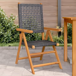 VidaXL 367651 chaise d'extérieur Terrace Bois d'acacia, Polyuréthane Noir