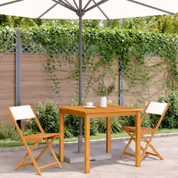 VidaXL 367681 chaise d'extérieur Terrace Bois d'acacia, Polyester Crème, Blanc