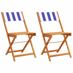 VidaXL 367686, Terrace, Bois d'acacia, Polyester, Bleu, Blanc, 110 kg, 410 mm, 525 mm