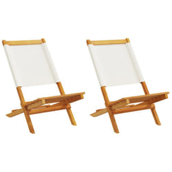 VidaXL 367690 chaise d'extérieur Terrace Bois d'acacia, Polyester Crème, Blanc