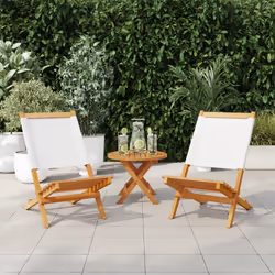 VidaXL 367690 chaise d'extérieur Terrace Bois d'acacia, Polyester Crème, Blanc