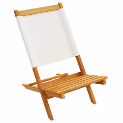 VidaXL 367690 chaise d'extérieur Terrace Bois d'acacia, Polyester Crème, Blanc - Vue supplémentaire 4