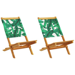 Vidaxl - Chaises de jardin lot de 2 motif de feuilles acacia et tissu