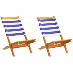 VidaXL 367695, Terrace, Bois d'acacia, Polyester, Bleu, Blanc, 110 kg, 410 mm, 720 mm