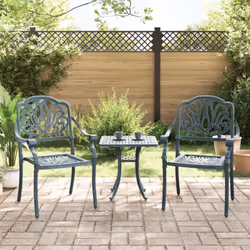 Ces chaises de jardin, fabriquées en fonte d’aluminium, offrent une expérience d’assise confortable pour vous et vos invités. ...