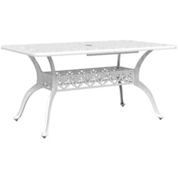 Vidaxl - Table de jardin blanc 150x90x72 cm aluminium coulé