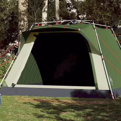 vidaXL Tente de camping cabine 4 personnes vert libération rapide