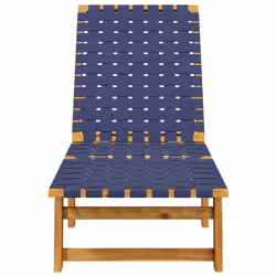 VidaXL 366509 chaise d'extérieur Linge Bois d'acacia, Tissu Bleu, Marron