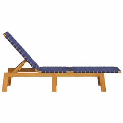 VidaXL 366509 chaise d'extérieur Linge Bois d'acacia, Tissu Bleu, Marron - Vue supplémentaire 4