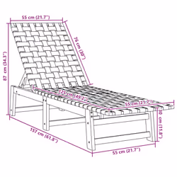 VidaXL 366509 chaise d'extérieur Linge Bois d'acacia, Tissu Bleu, Marron - Vue supplémentaire 8
