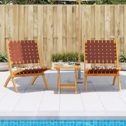 VidaXL 366511 chaise d'extérieur Terrace Bois d'acacia, Tissu Marron, Rouge
