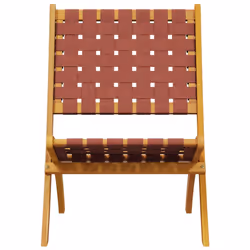 VidaXL 366511 chaise d'extérieur Terrace Bois d'acacia, Tissu Marron, Rouge