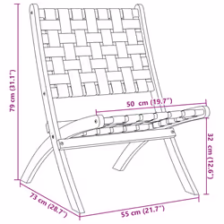 VidaXL 366511 chaise d'extérieur Terrace Bois d'acacia, Tissu Marron, Rouge - Vue supplémentaire 7