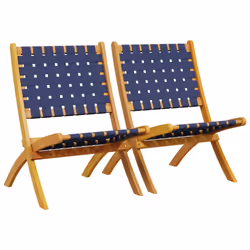 VidaXL 366512, Terrace, Bois d'acacia, Tissu, Bleu, Marron, 110 kg, 730 mm, 550 mm