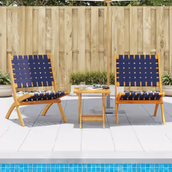 VidaXL 366512 chaise d'extérieur Terrace Bois d'acacia, Tissu Bleu, Marron