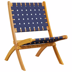 VidaXL 366512 chaise d'extérieur Terrace Bois d'acacia, Tissu Bleu, Marron