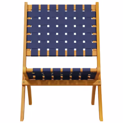 VidaXL 366512 chaise d'extérieur Terrace Bois d'acacia, Tissu Bleu, Marron - Vue supplémentaire 4