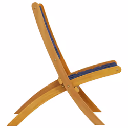 VidaXL 366512 chaise d'extérieur Terrace Bois d'acacia, Tissu Bleu, Marron - Vue supplémentaire 5