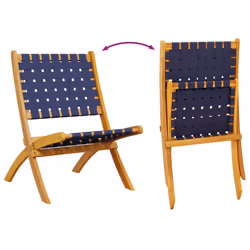 VidaXL 366512 chaise d'extérieur Terrace Bois d'acacia, Tissu Bleu, Marron - Vue supplémentaire 7
