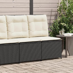 vidaXL Canapé inclinable de jardin avec coussins noir résine tressée