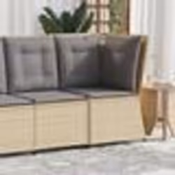 vidaXL Canapé d'angle de jardin avec coussins beige résine tressée