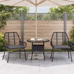 VidaXL 369091 chaise d'extérieur Terrace Siège rembourré Polyuréthane, Acier Noir