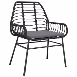 VidaXL 369091 chaise d'extérieur Terrace Siège rembourré Polyuréthane, Acier Noir - Vue supplémentaire 4