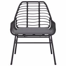 VidaXL 369091 chaise d'extérieur Terrace Siège rembourré Polyuréthane, Acier Noir - Vue supplémentaire 5