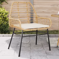 VidaXL 369094 chaise d'extérieur Terrace Siège rembourré Polyuréthane, Acier Crème, Blanc