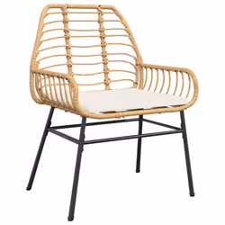 VidaXL 369094 chaise d'extérieur Terrace Siège rembourré Polyuréthane, Acier Crème, Blanc - Vue supplémentaire 4