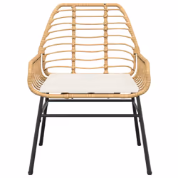 VidaXL 369094 chaise d'extérieur Terrace Siège rembourré Polyuréthane, Acier Crème, Blanc - Vue supplémentaire 5