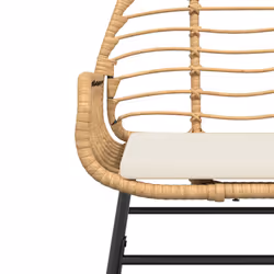 VidaXL 369094 chaise d'extérieur Terrace Siège rembourré Polyuréthane, Acier Crème, Blanc - Vue supplémentaire 8