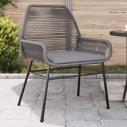 VidaXL 369097 chaise d'extérieur Terrace Siège rembourré Polyuréthane, Acier Gris