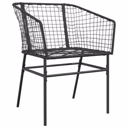 VidaXL 369098 chaise d'extérieur Terrace Siège rembourré Polyuréthane, Acier Noir - Vue supplémentaire 4