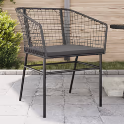 VidaXL 369100 chaise d'extérieur Terrace Siège rembourré Polyuréthane, Acier Gris