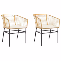 VidaXL 369101, Terrace, Siège rembourré, Polyuréthane, Acier, Crème, Blanc, 110 kg, 620 mm