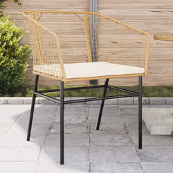 VidaXL 369101 chaise d'extérieur Terrace Siège rembourré Polyuréthane, Acier Crème, Blanc