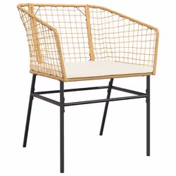 VidaXL 369101 chaise d'extérieur Terrace Siège rembourré Polyuréthane, Acier Crème, Blanc - Vue supplémentaire 4