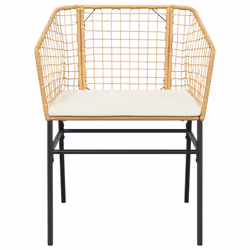VidaXL 369101 chaise d'extérieur Terrace Siège rembourré Polyuréthane, Acier Crème, Blanc - Vue supplémentaire 5